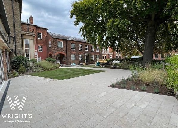 Soft landscaping works in progress on a residential site