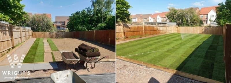 Landscaped grounds on a completed housing development