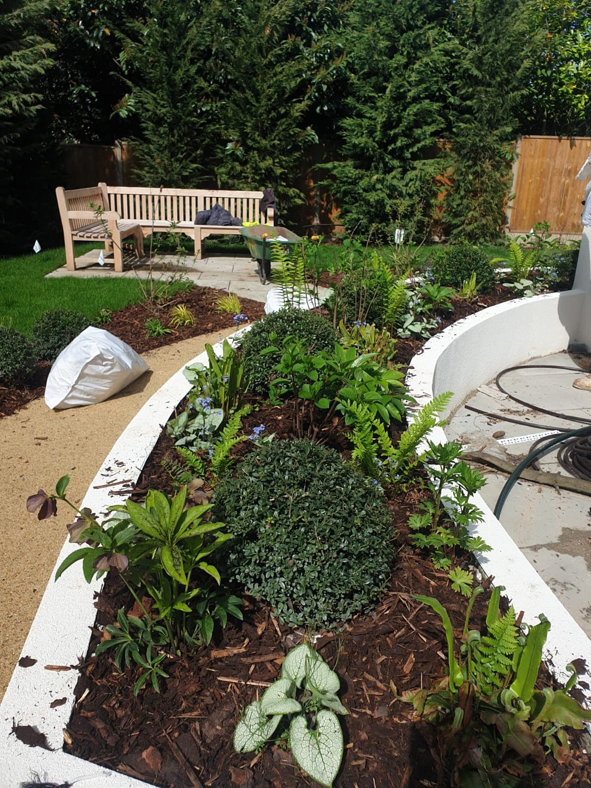 Completed planting and turfing to a new-build plot
